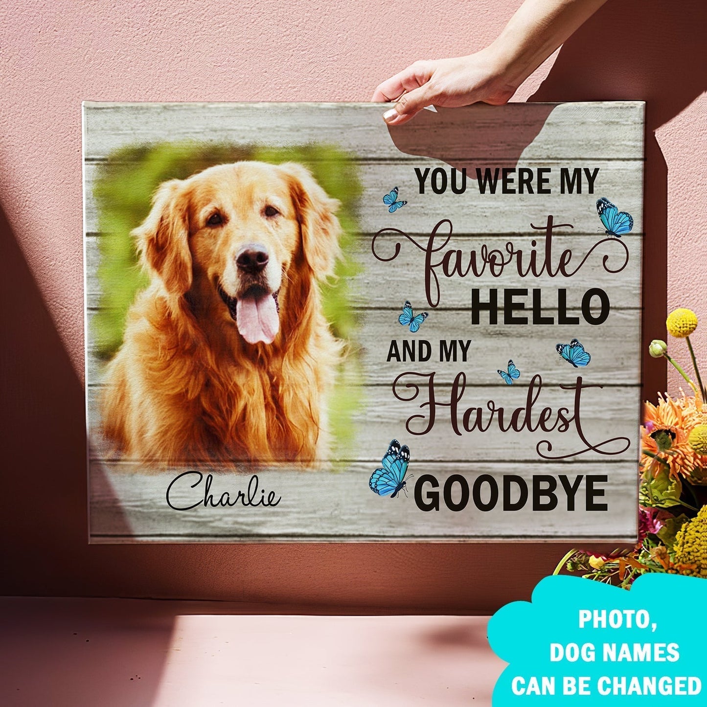My Hardest Goodbye - Personalized Custom Photo Canvas - Memorial Wall Art