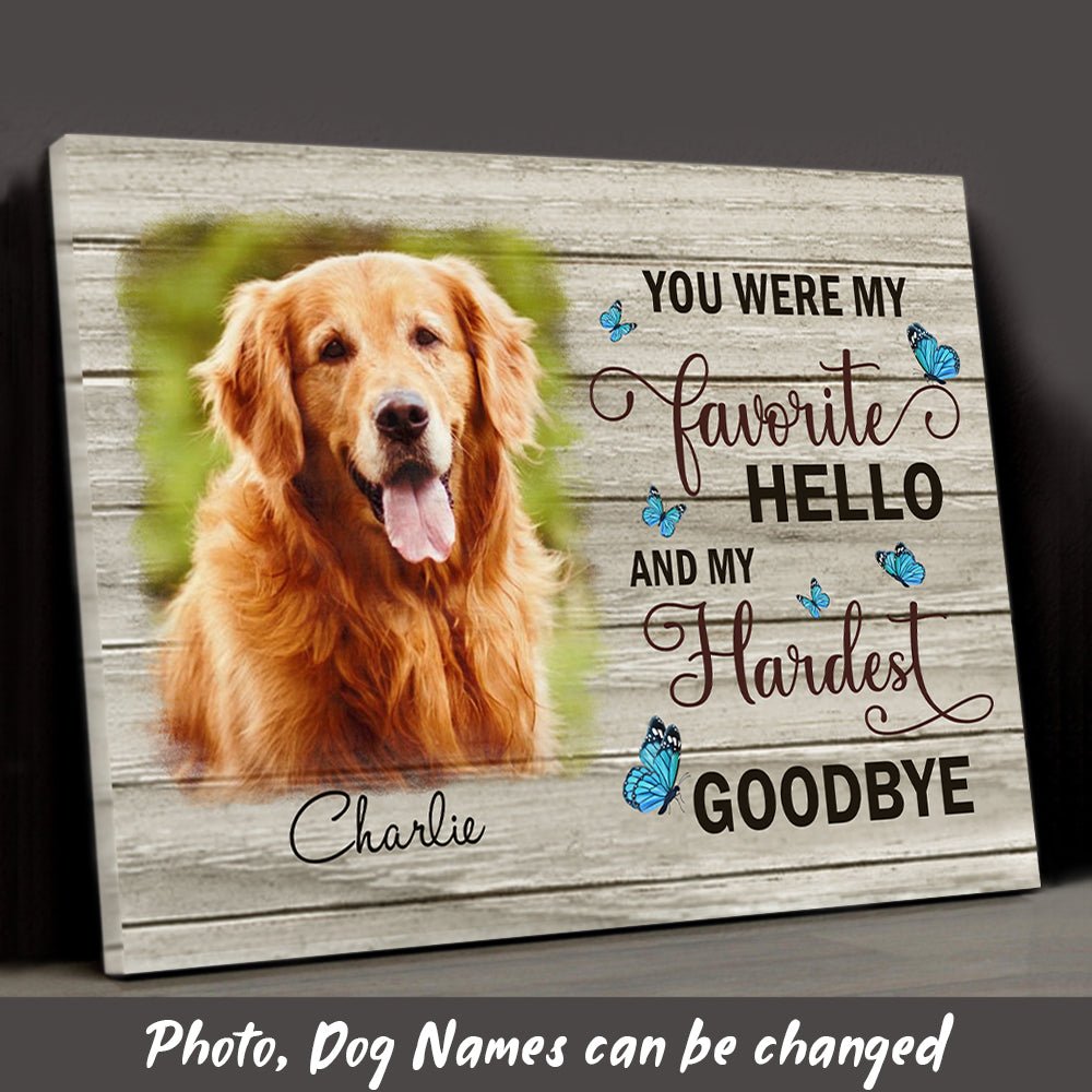 My Hardest Goodbye - Personalized Custom Photo Canvas - Memorial Wall Art