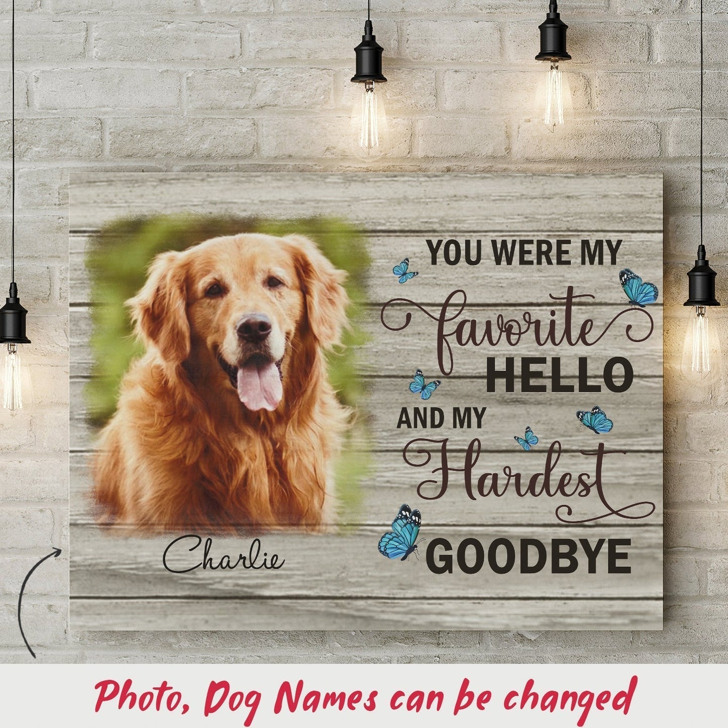 My Hardest Goodbye - Personalized Custom Photo Canvas - Memorial Wall Art