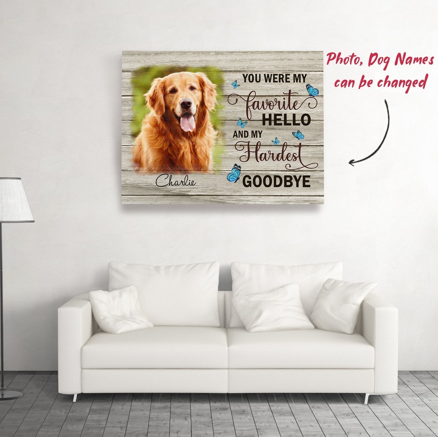 My Hardest Goodbye - Personalized Custom Photo Canvas - Memorial Wall Art