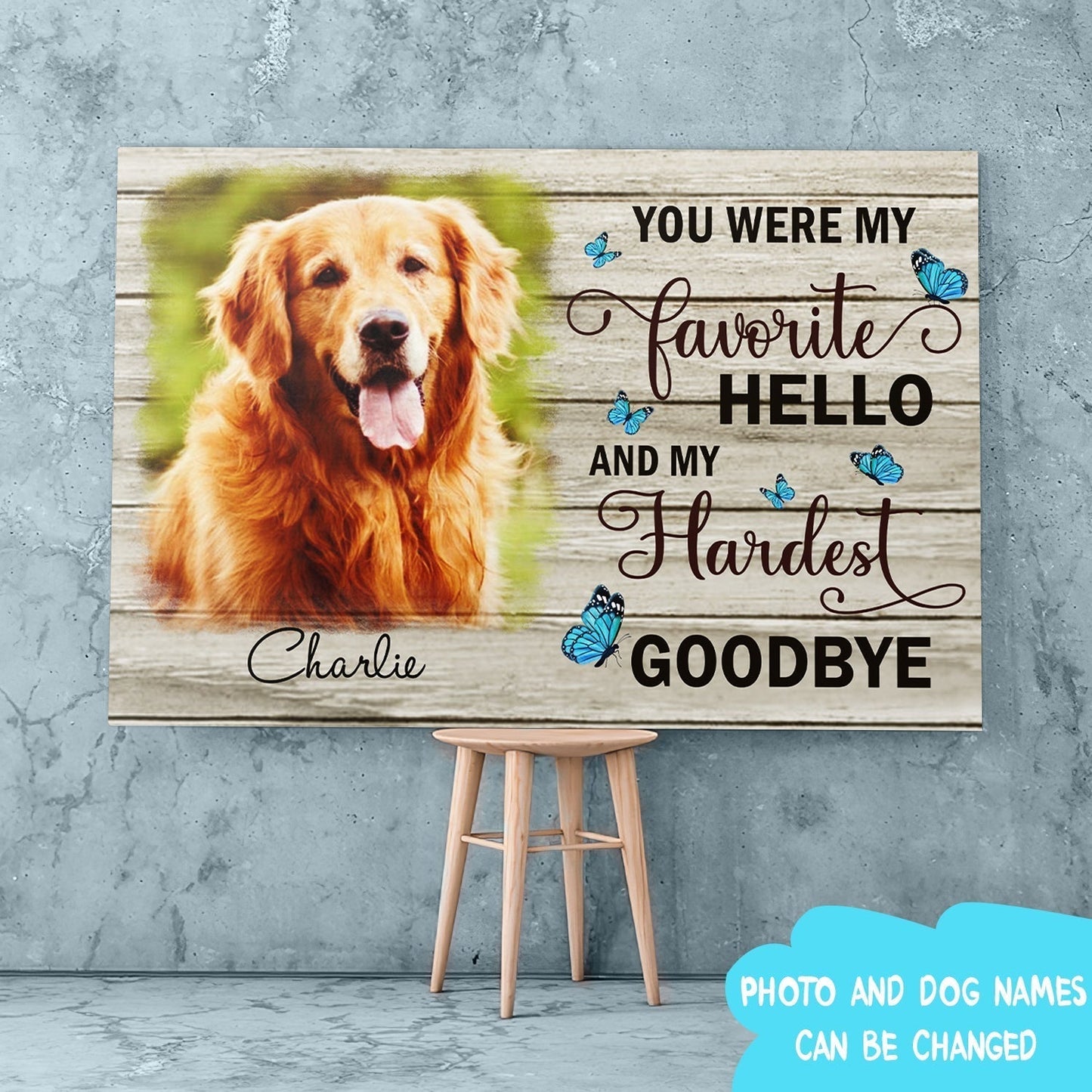 My Hardest Goodbye - Personalized Custom Photo Canvas - Memorial Wall Art