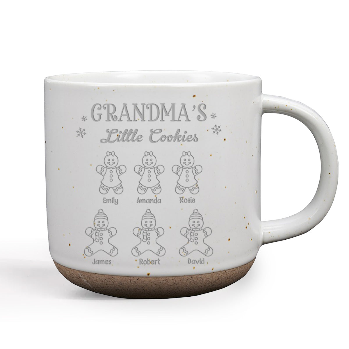 Grandma And Little Cookies - Personalized Custom Engraved Pottery Mug