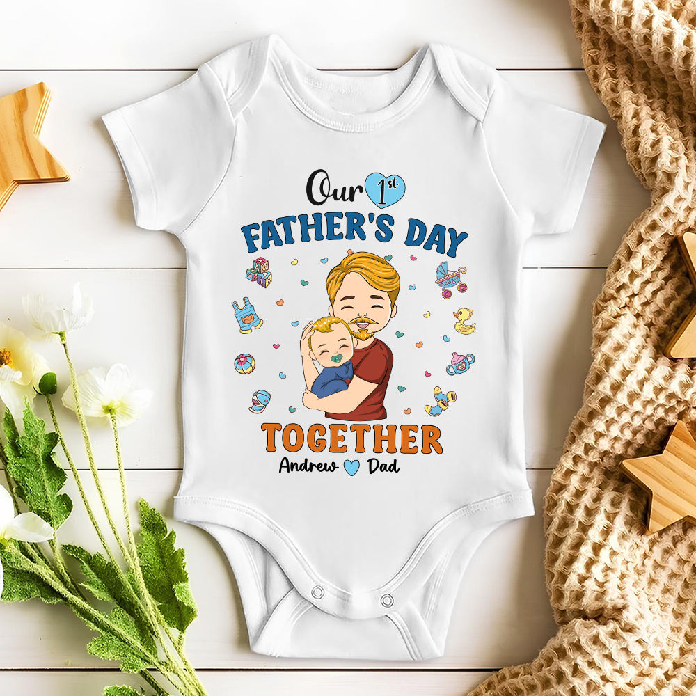 1st Fathers Day Together - Personalized Custom Onesie