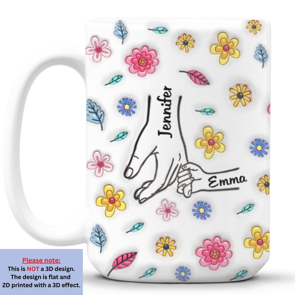 Hold My Hand And My Heart - Personalized Custom 3D Inflated Effect Mug