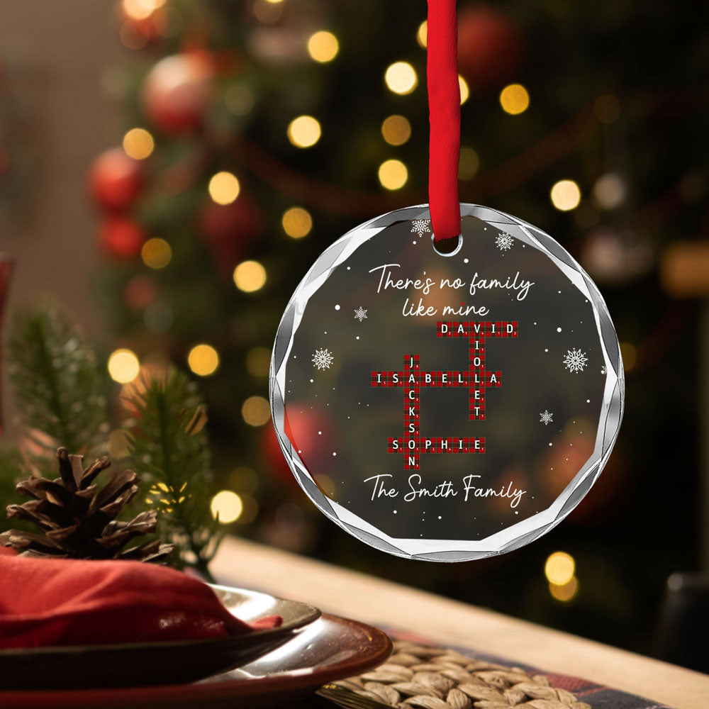 Our Family Crossword - Personalized Custom Glass Ornament
