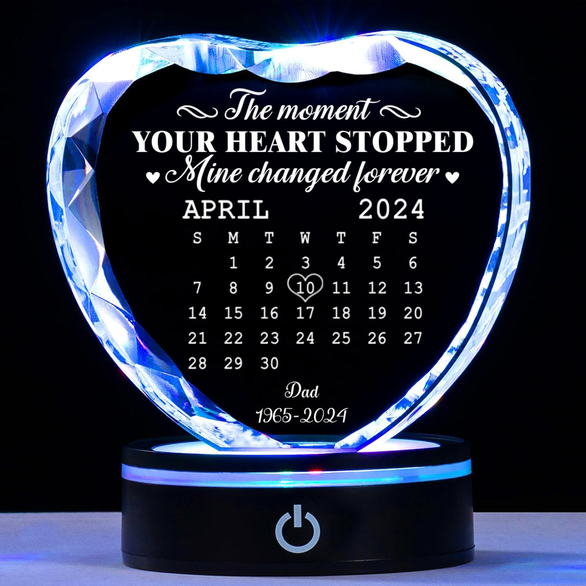 The Moment - Personalized Custom Crystal Led Light