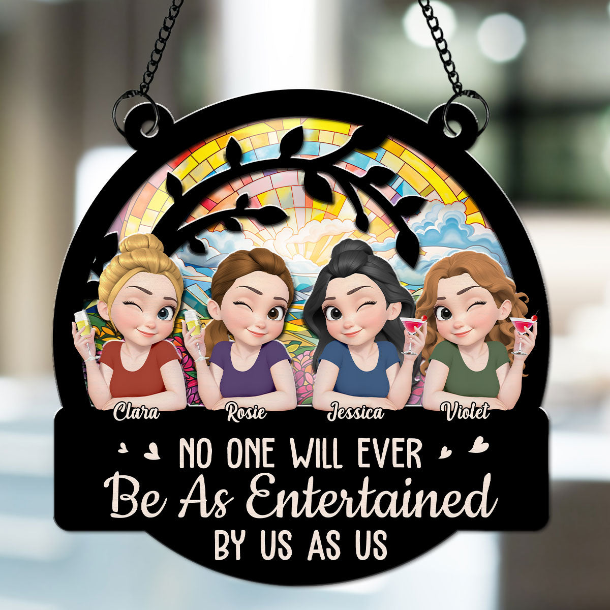 Blooming Friendship - Personalized Custom Suncatcher
