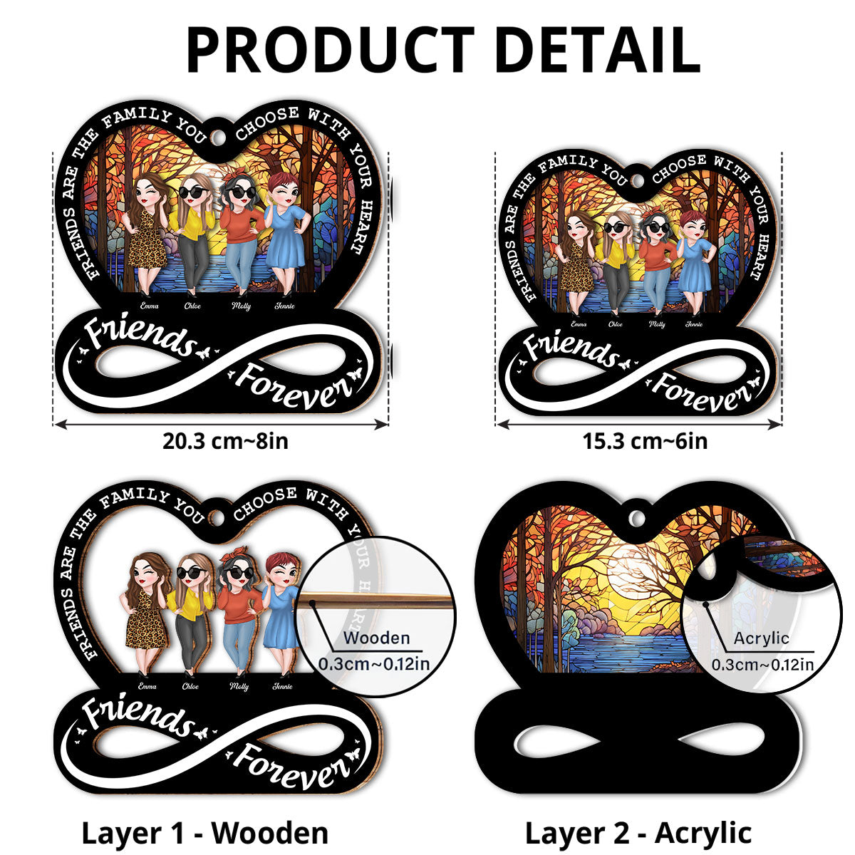 Friendship Forever - Personalized Custom Suncatcher