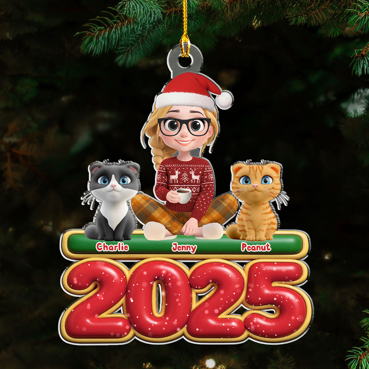 Me And My Cats - Personalized Custom Acrylic Ornament