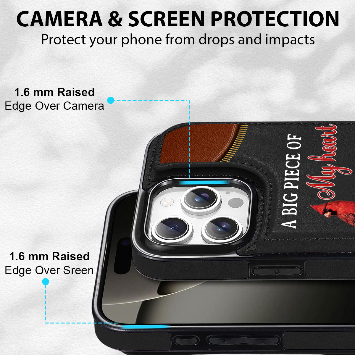 A Big Piece Of My Heart - Personalized Custom Leather Phone Case