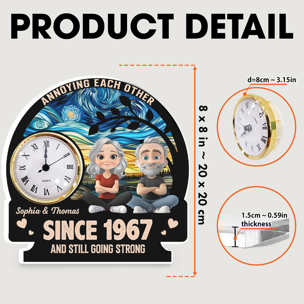 Annoying Each Other - Personalized Custom Acrylic Desk Clock Plaque