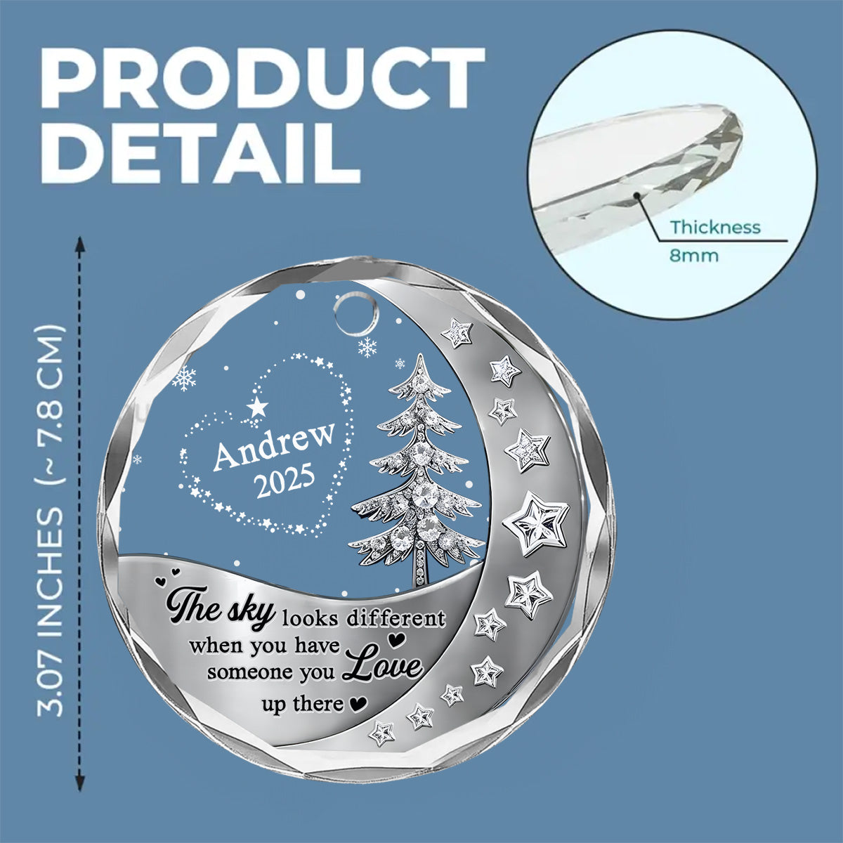 Not The Same Sky - Personalized Custom 3D Effect Glass Ornament