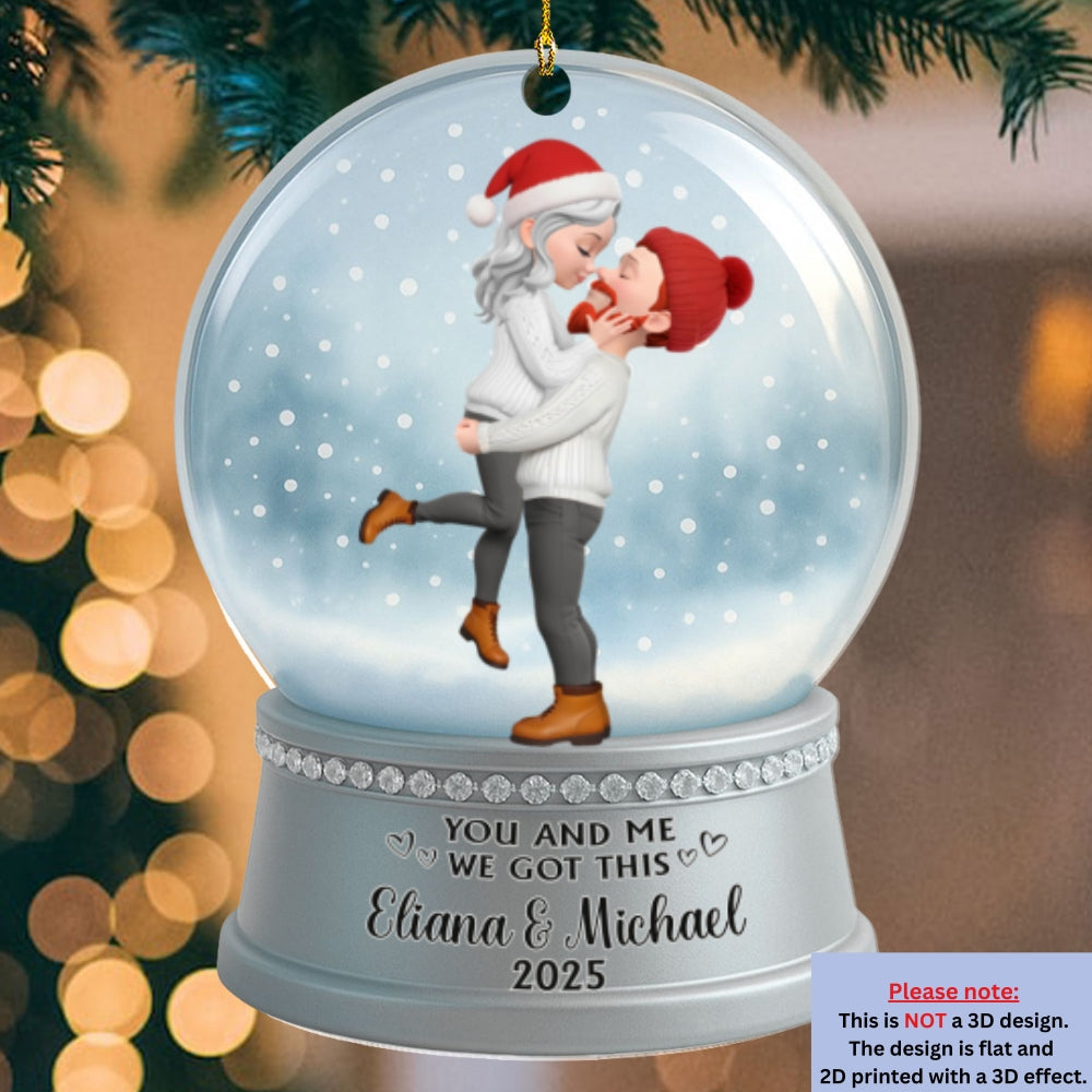 Couple Snowball - Personalized Custom Acrylic Ornament