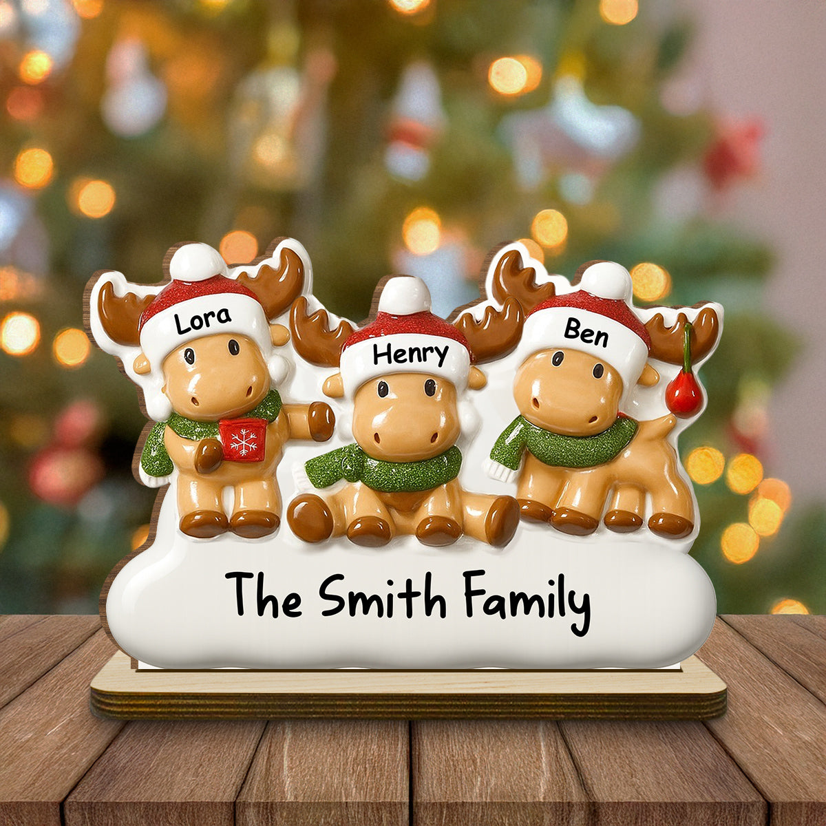 Cute Family - Personalized Custom 2-Layer Wood Plaque With Flat Base