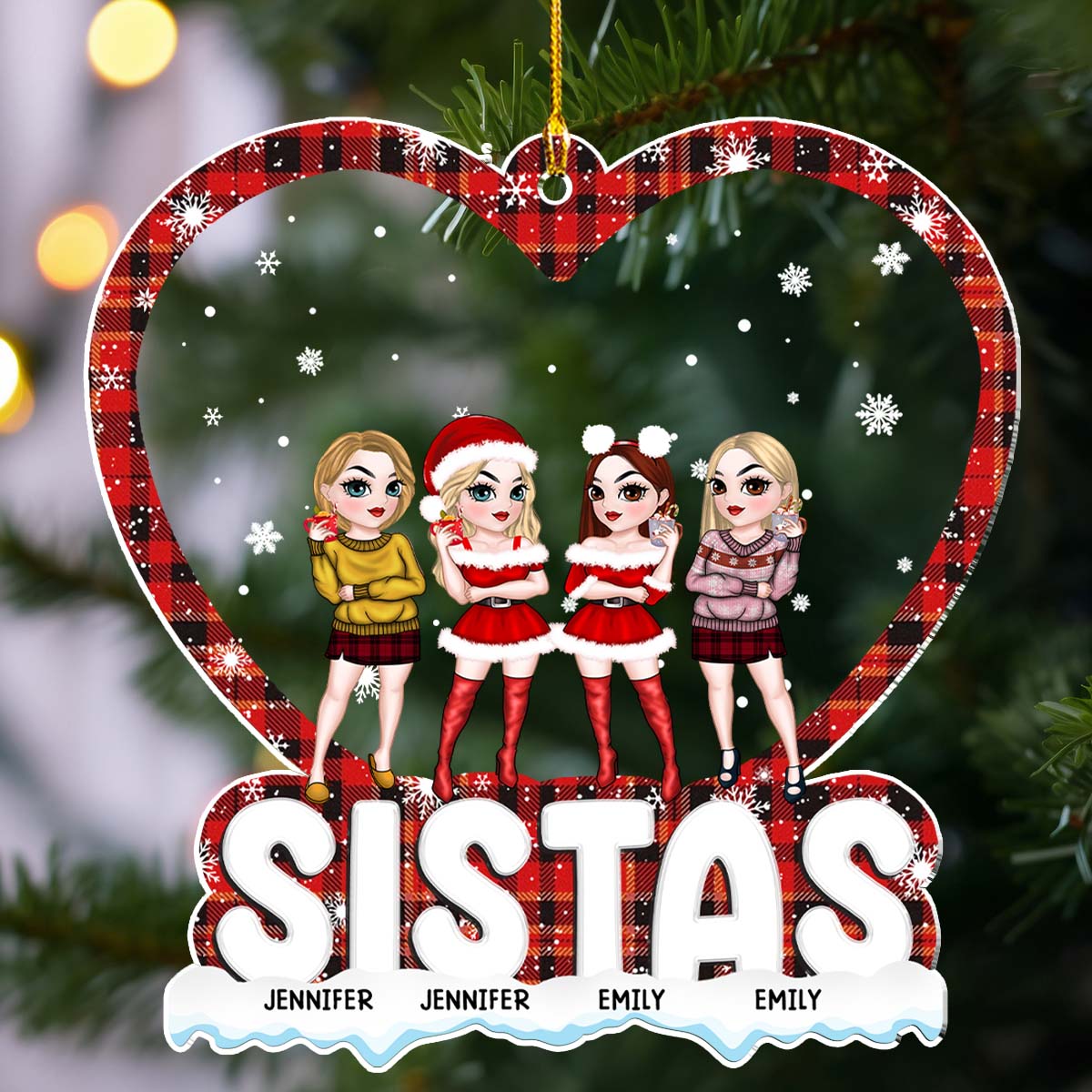 Merry Christmas My Bestie - Personalized Custom Acrylic Ornament