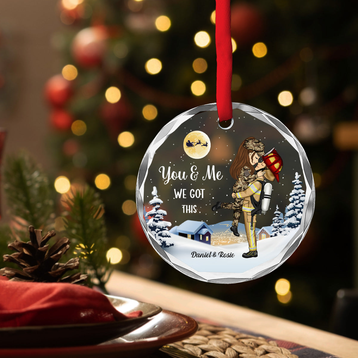 Saving Lives Together - Personalized Custom Glass Ornament