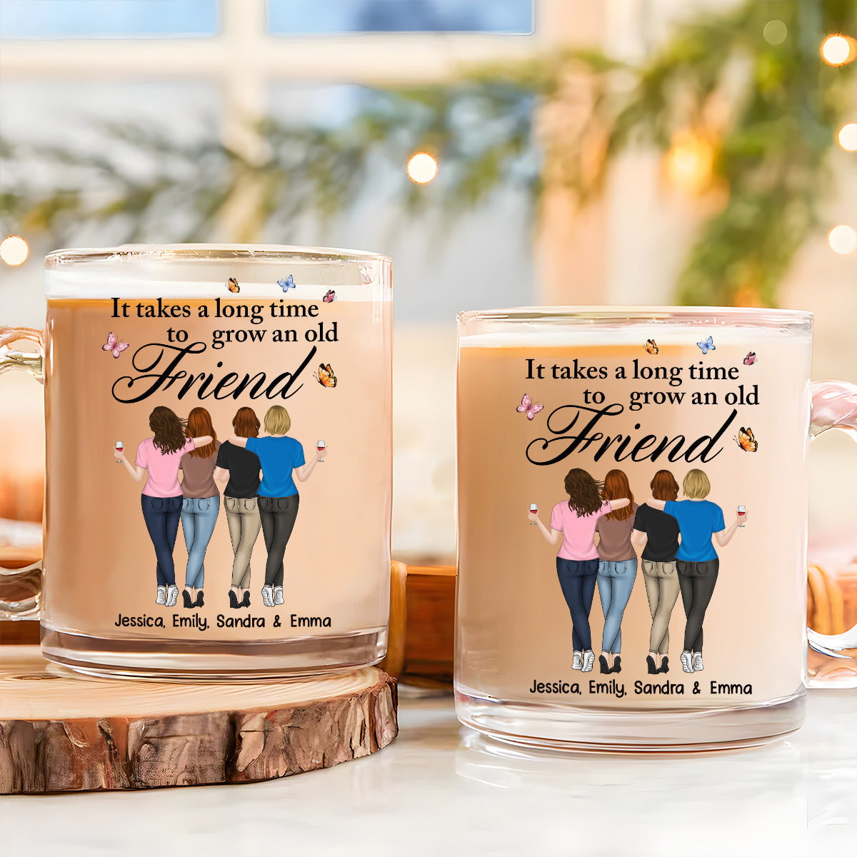 Besties Forever - Personalized Custom Glass Mug