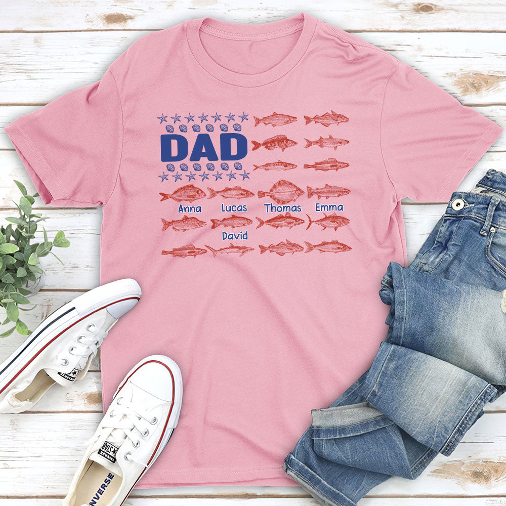 Fish and Sea Shells Papa - Personalized Custom Shirt
