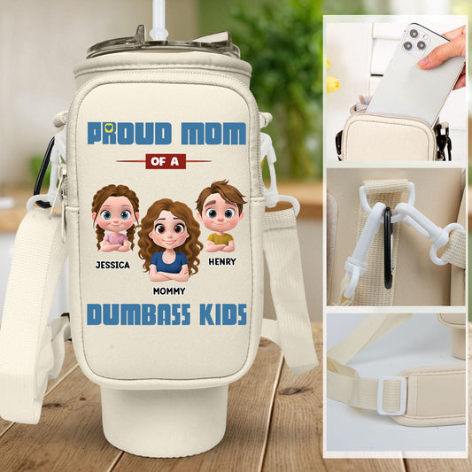 Proud Mom - Personalized Custom Water Bottle Carrier Bag