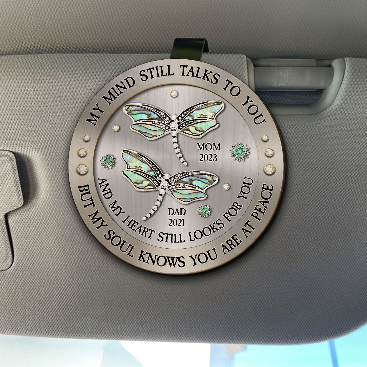 Dragonfly My Mind My Heart My Soul - Personalized Custom Car Visor Clip