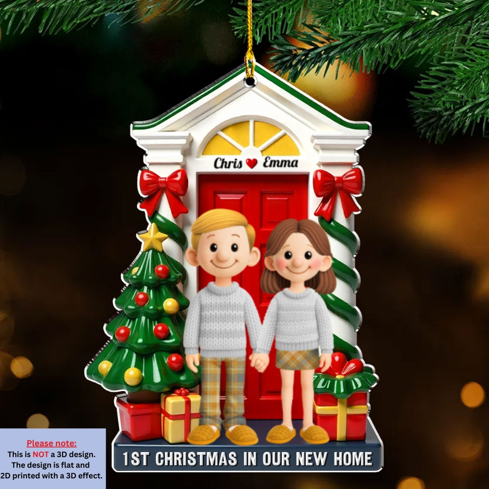 1st Christmas In Our New Home - Personalized Custom 3D Effect Acrylic Ornament