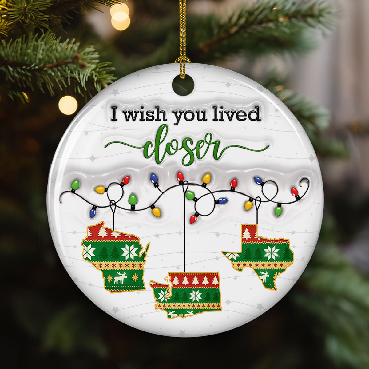So Far From Me - Personalized Custom 3D Inflated Effect Ceramic Ornament
