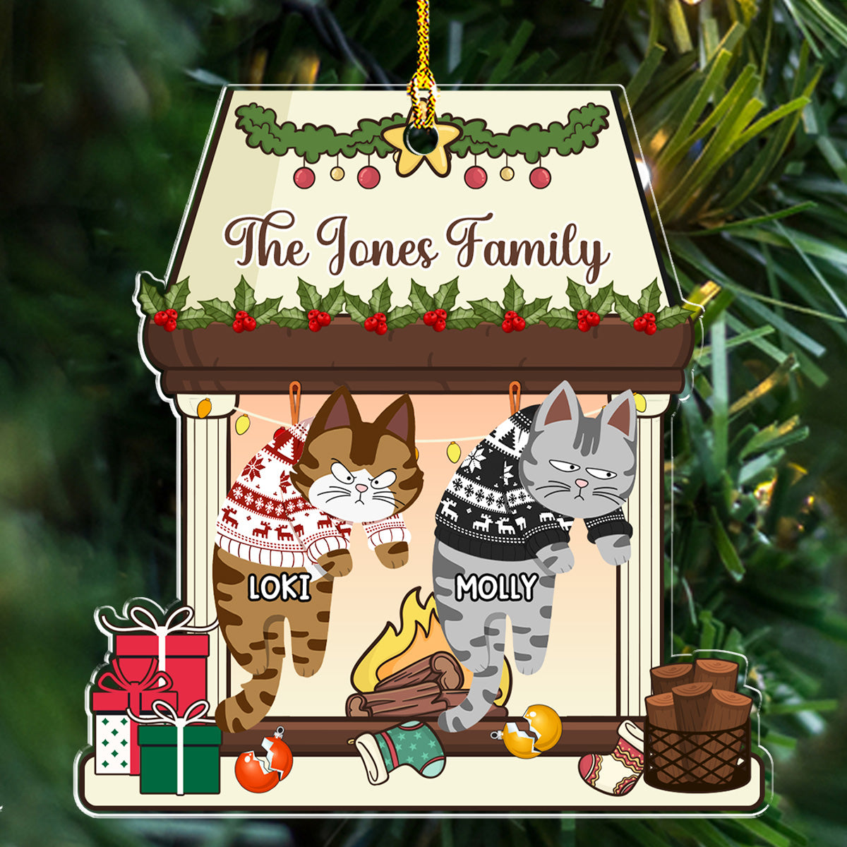 We Are Not Naughty Cats - Personalized Custom Acrylic Ornament