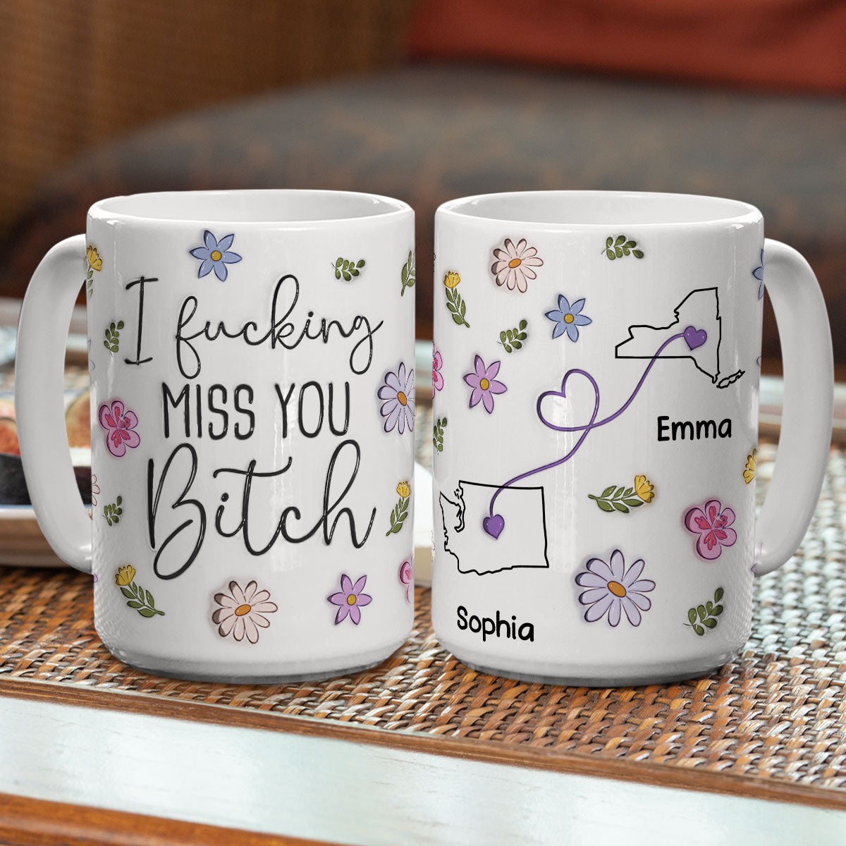 I Miss You Bestie - Personalized Custom 3D Inflated Effect Mug