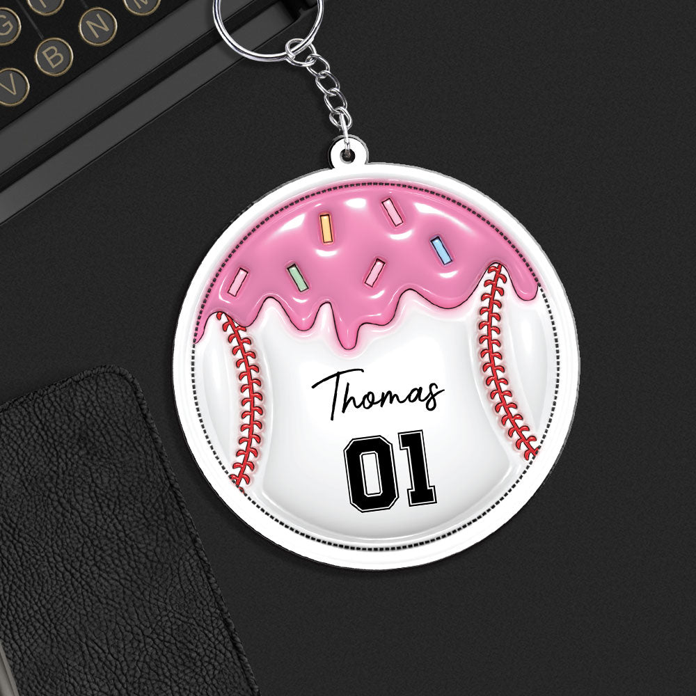 Baseball Unites The Team  - Personalized Custom 3D Inflated Effect Acrylic Keychain