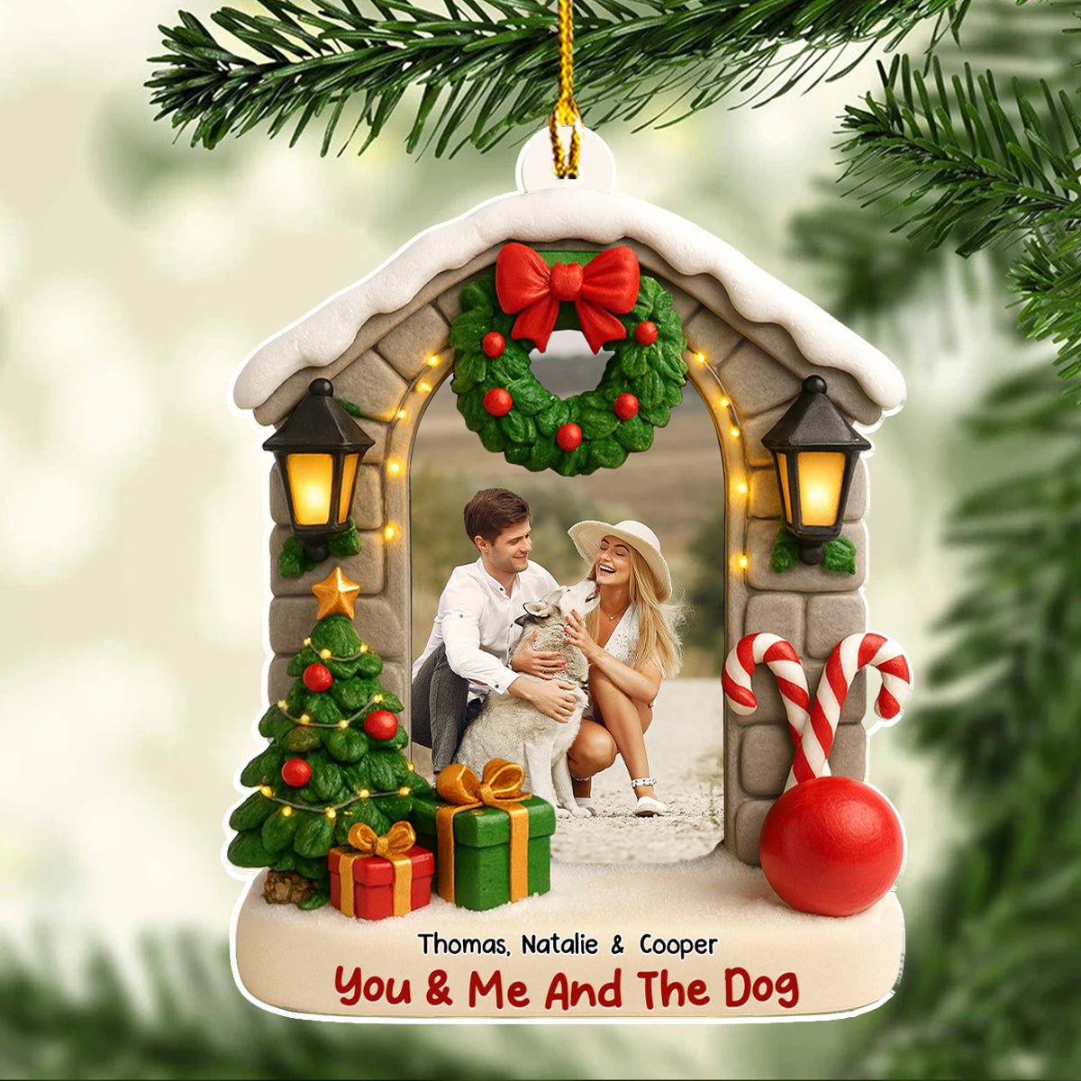 Bond Of Dog Love Photo - Personalized Custom 3D Effect Acrylic Ornament