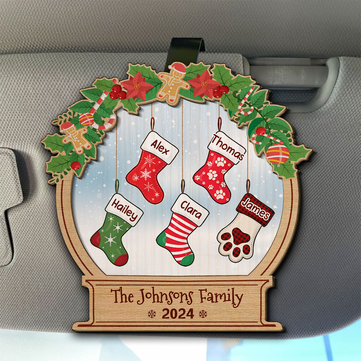Christmas Funny Stockings - Personalized Custom Car Visor Clip