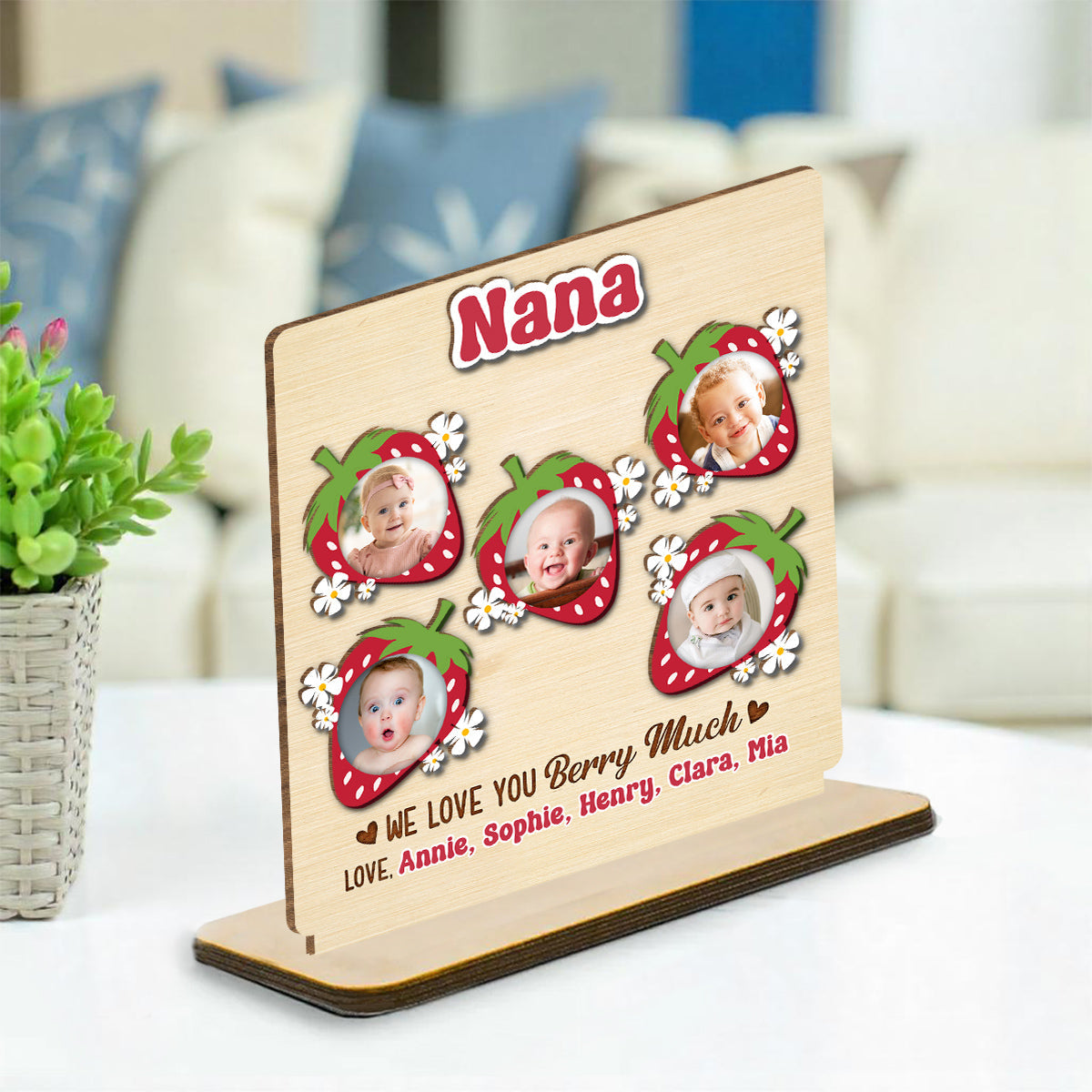 Berry Much - Personalized Custom 2-Layer Wood Plaque With Flat Base