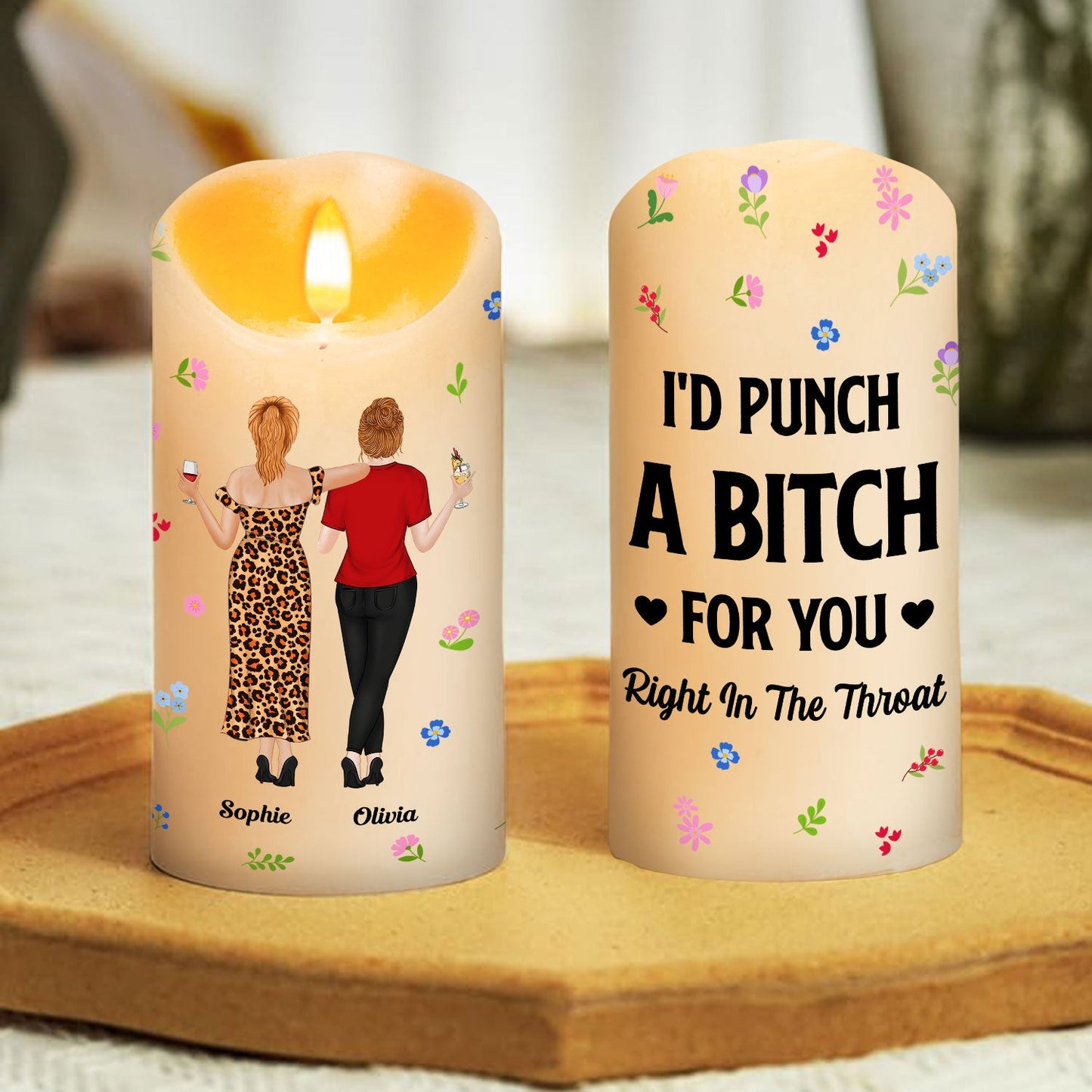 Punch Bitch Besties - Personalized Custom LED Candle