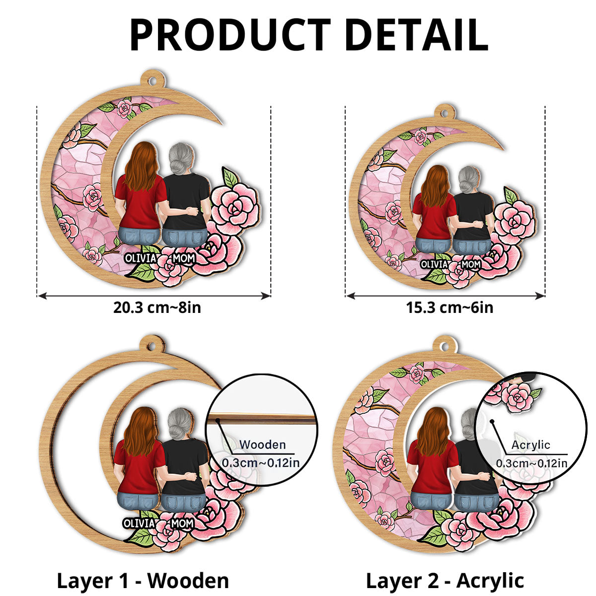 Mom We Love You So Much - Personalized Custom Suncatcher