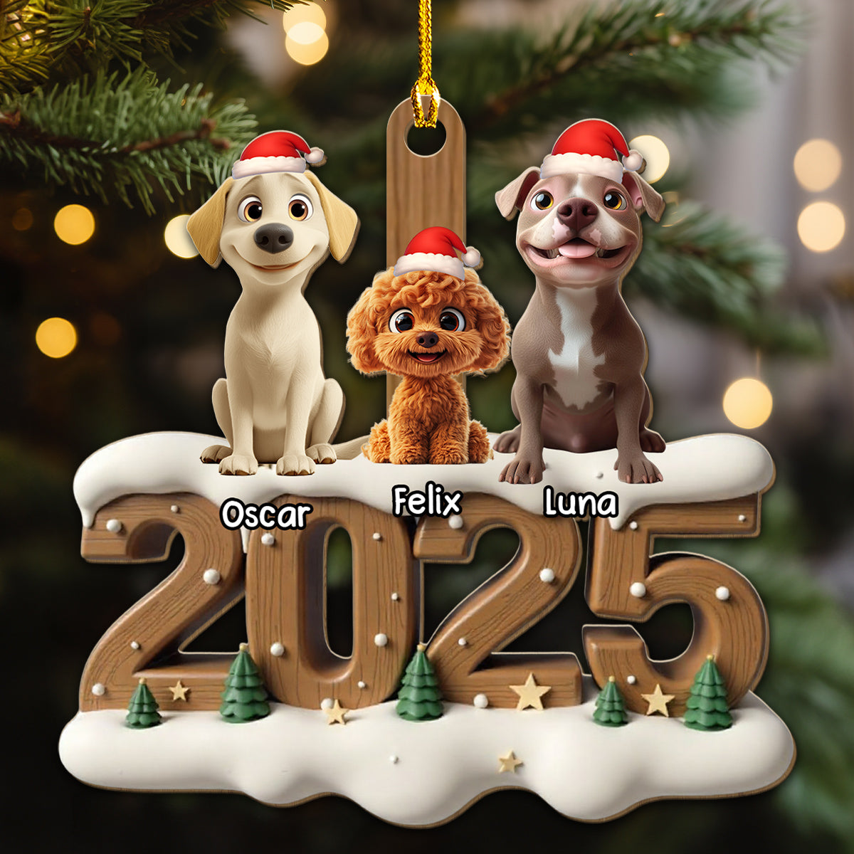 Only You This Year - Personalized Custom 3D Effect Wood Ornament