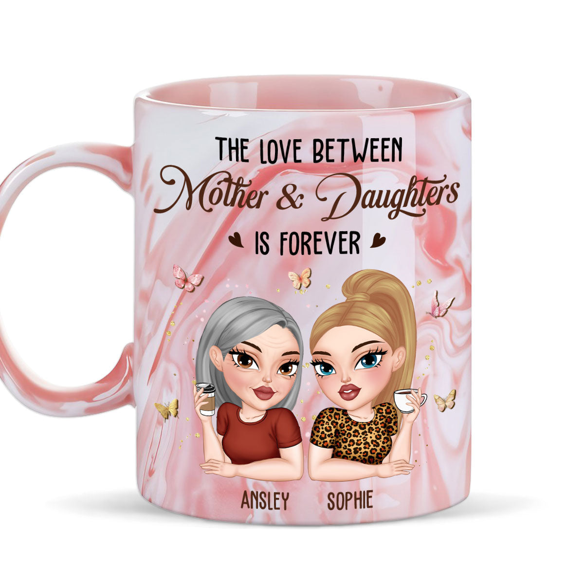 Love Last Forever - Personalized Custom Pink Marble Mug