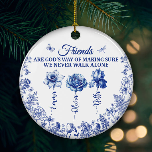 Never Walk Alone - Personalized Custom Ceramic Ornament