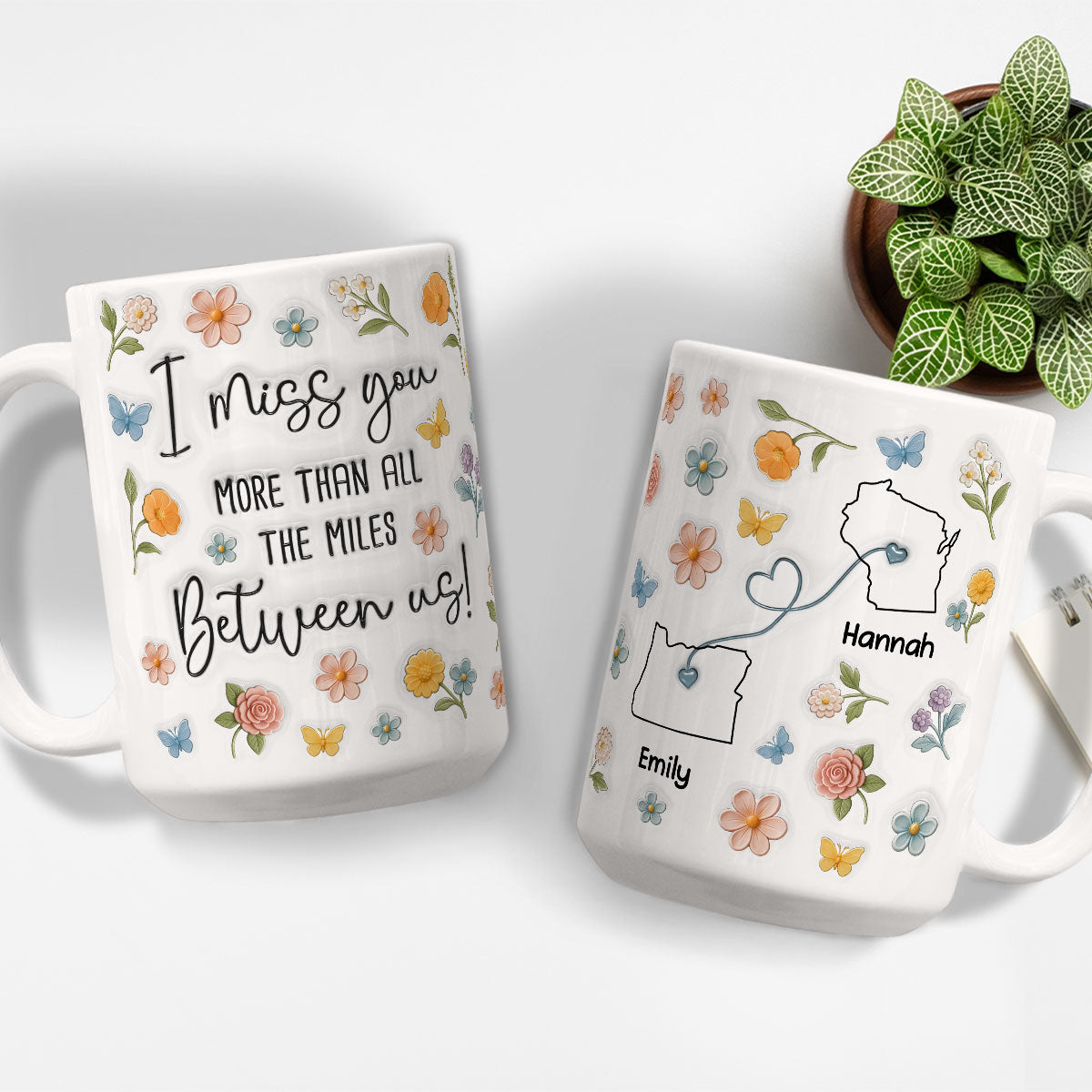 Beyond Miles I Miss You - Personalized Custom 3D Inflated Effect Mug