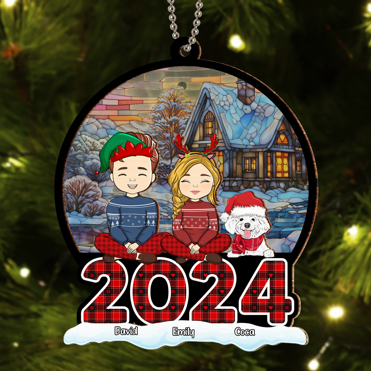 Family Squad - Personalized Custom Suncatcher Ornament