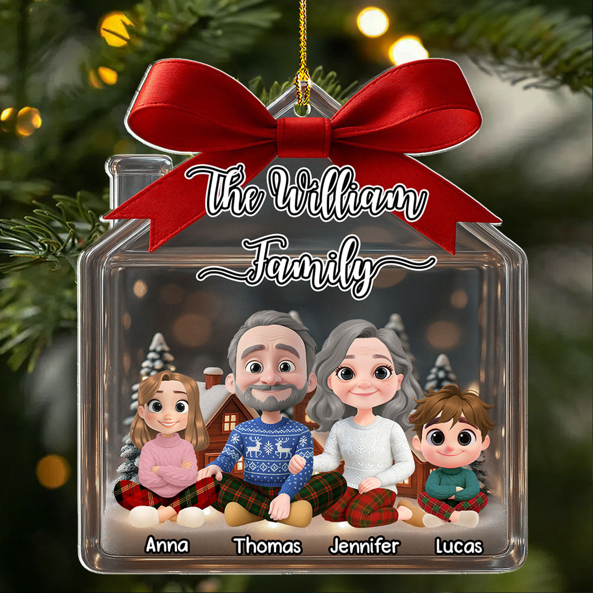 Family Home Sweet Home - Personalized Custom Acrylic Ornament