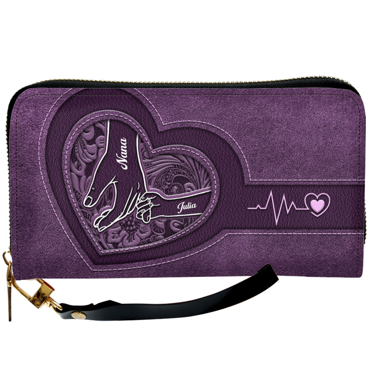 Hold My Hand - Personalized Custom Leather Wallet