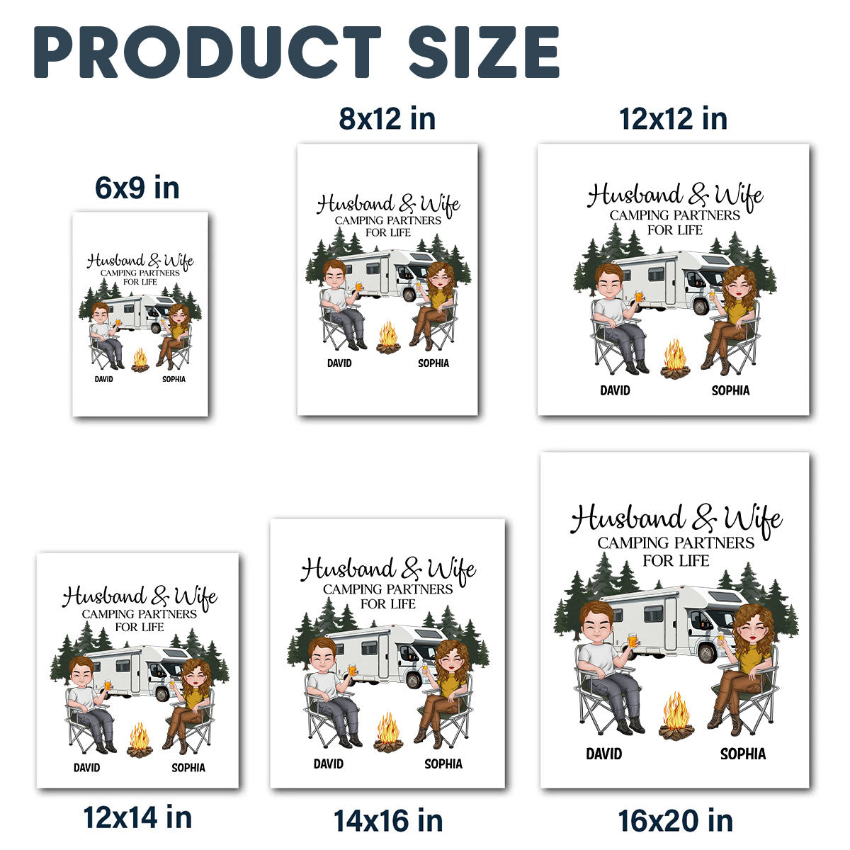 Husband And Wife Camping Partners For Life - Personalized Custom Decal