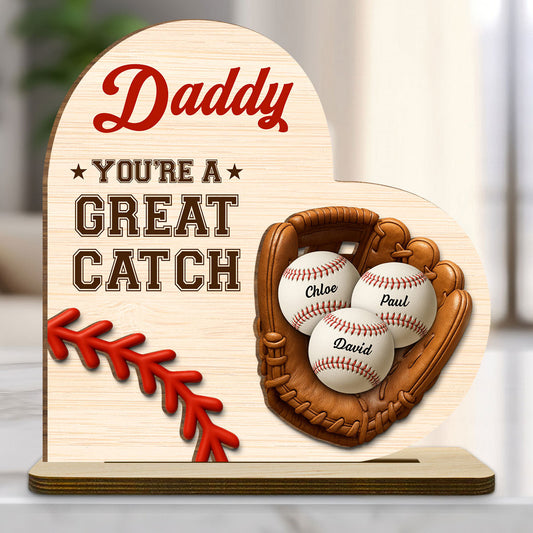 Best Baseball Dad - Personalized Custom 2-Layer Wood Plaque With Flat Base