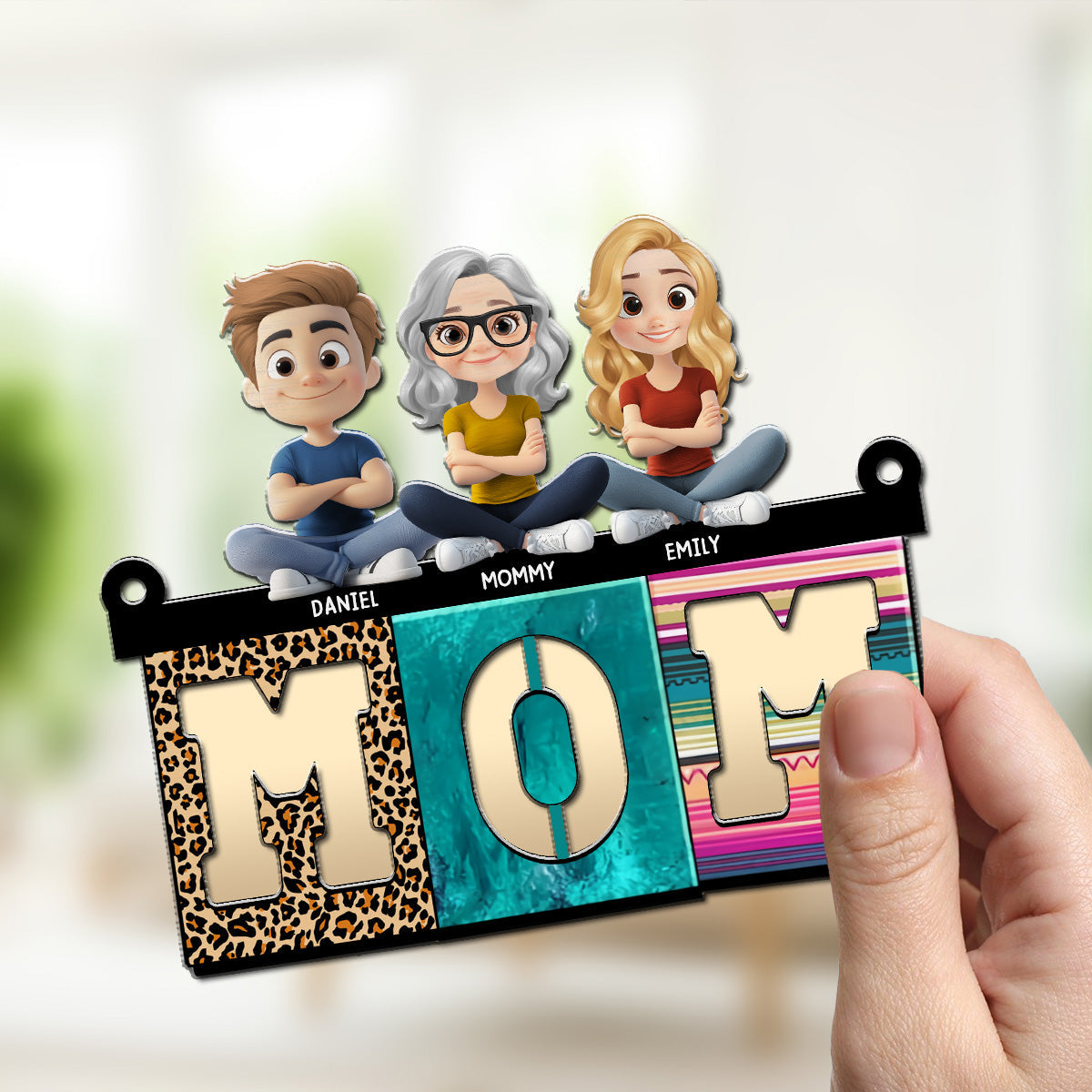 Mom With Cute Children - Personalized Custom Suncatcher