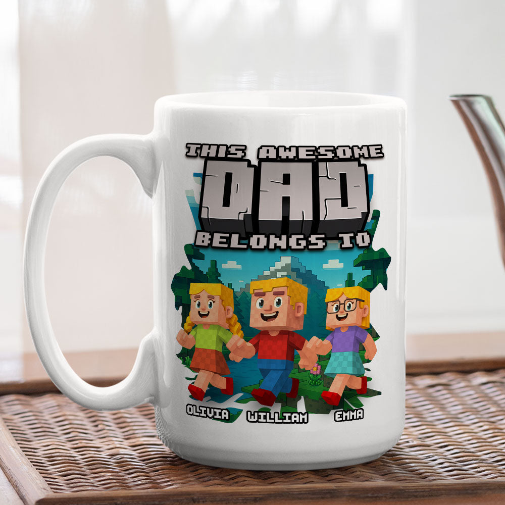 This Awesome Dad Belongs To Me - Personalized Custom Coffee Mug