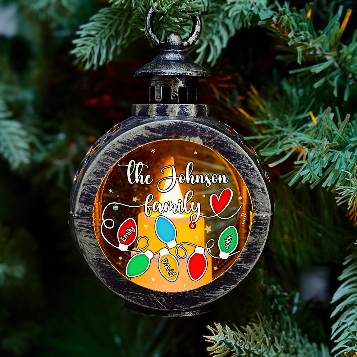 Family Christmas Light - Personalized Custom Christmas Lantern