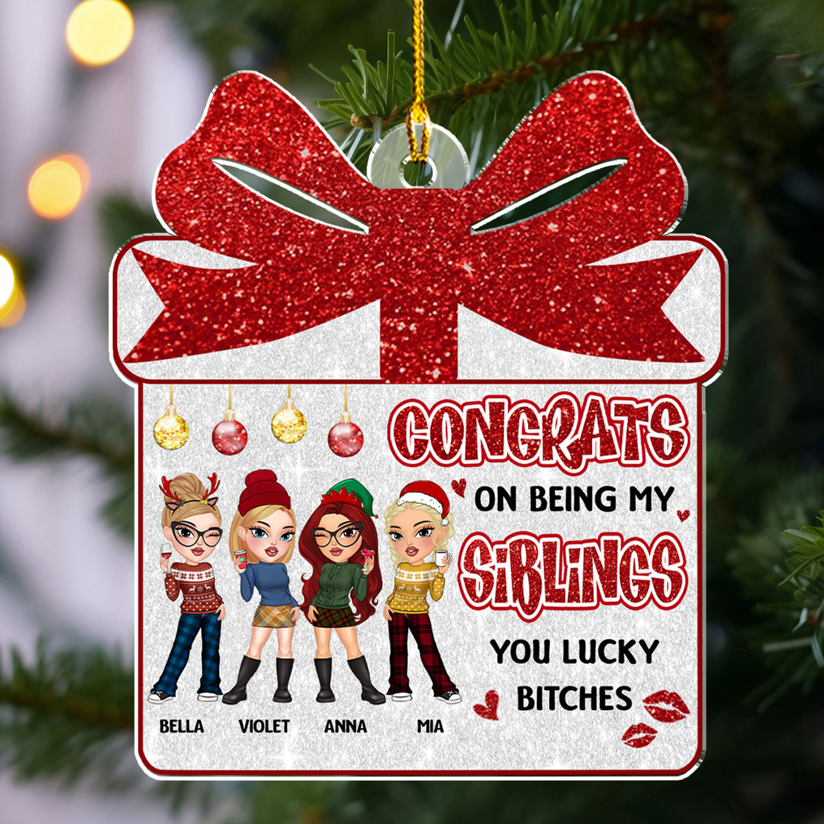 Congrats On Being My Bestie - Personalized Custom Acrylic Ornament