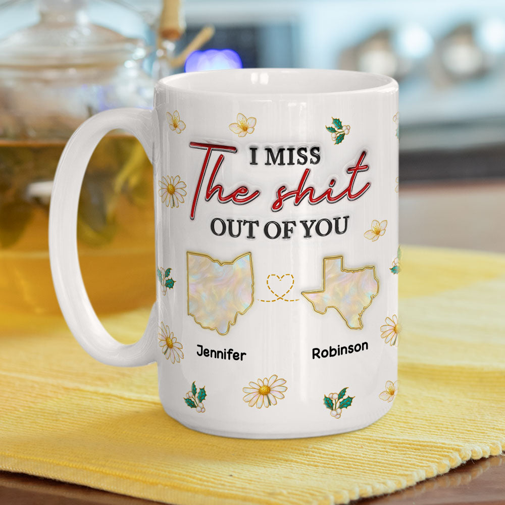 Far Apart But Still Close - Personalized Custom 3D Inflated Effect Coffee Mug