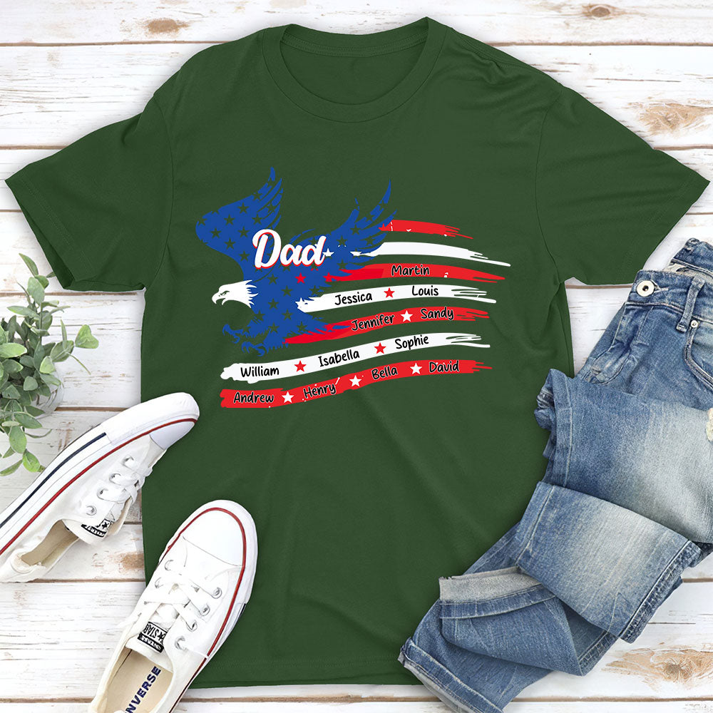 Papa American Flag - Personalized Custom Shirt