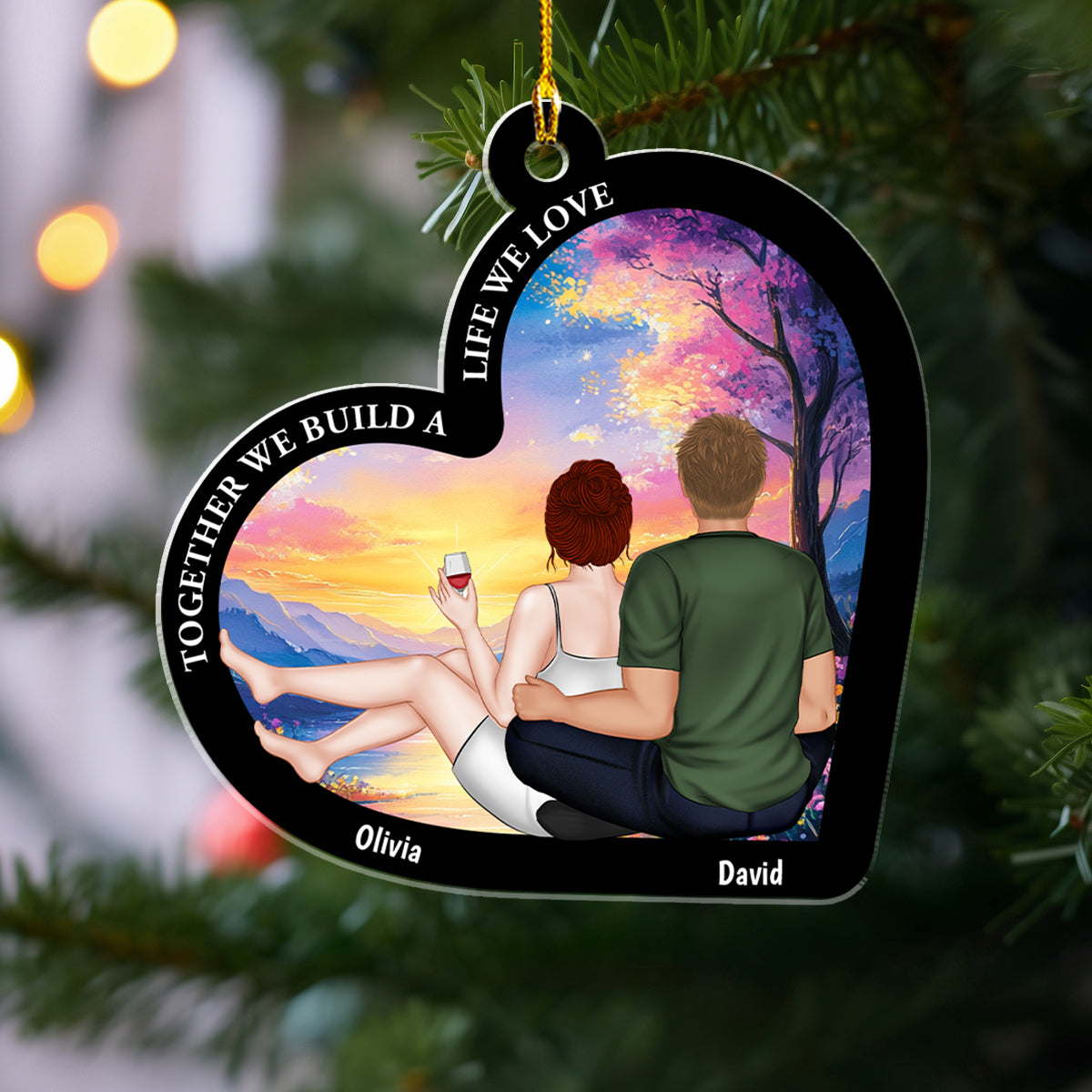 Together We Build A Life We Love - Personalized Custom Acrylic Ornament